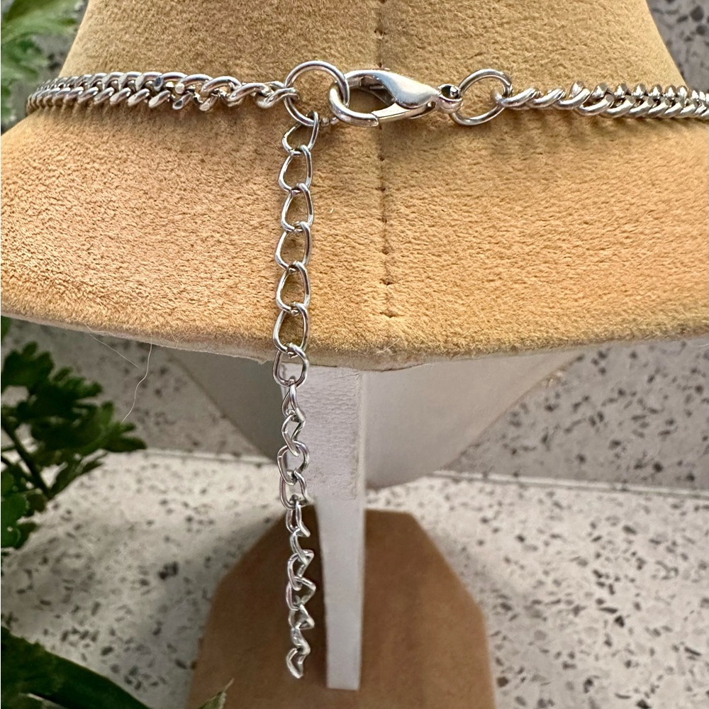 Silver Rhinestone Statement Necklace Set - image 7